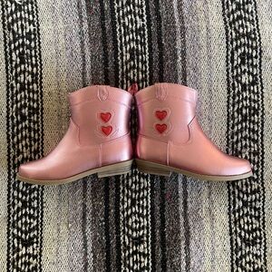 Pink Metallic Pink Heart Embroidered Western Boots - Girls size 11 - OLD NAVY